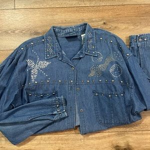 Womens denim button up